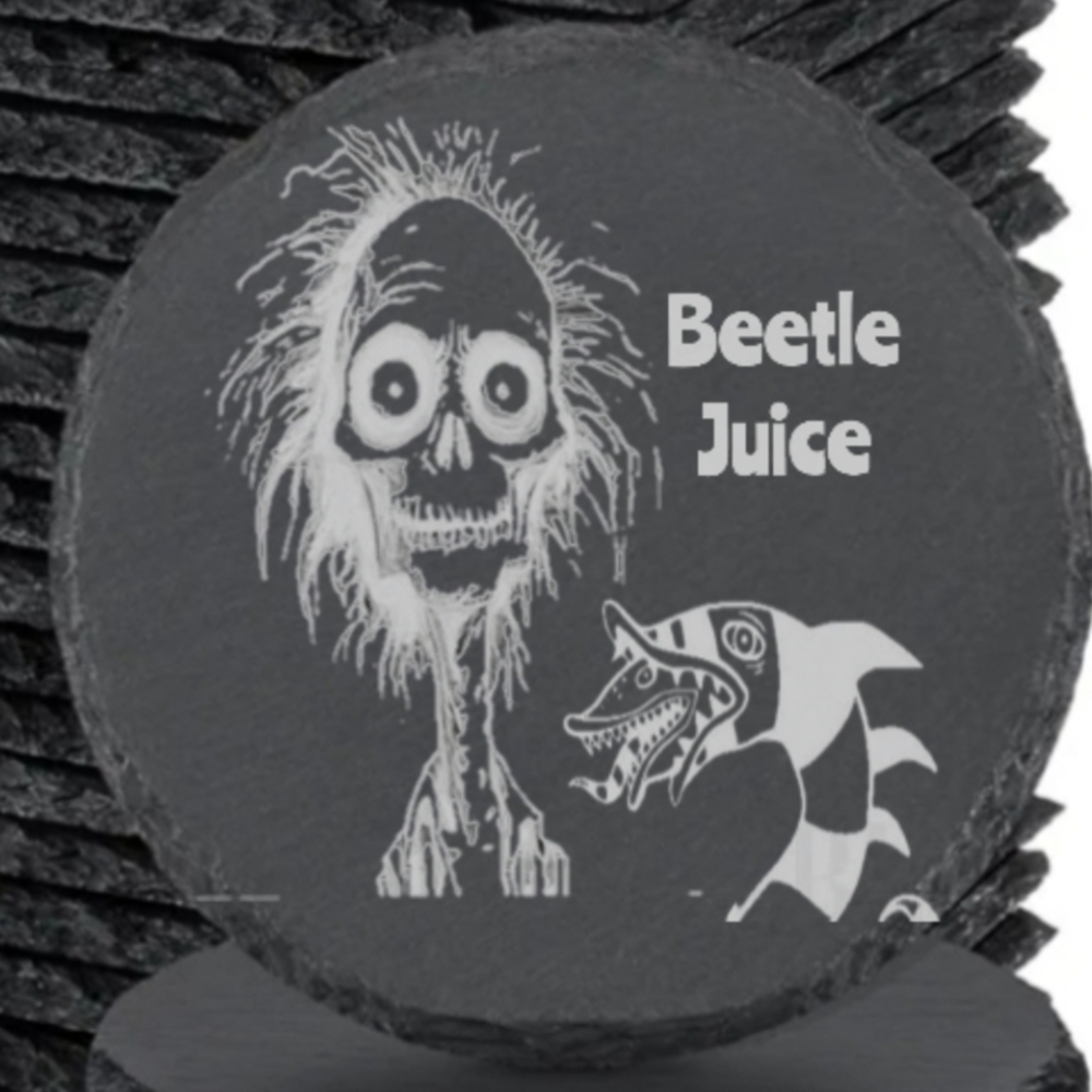 Beetle Juice And Sand Worm Slate Coasters Set Of 2